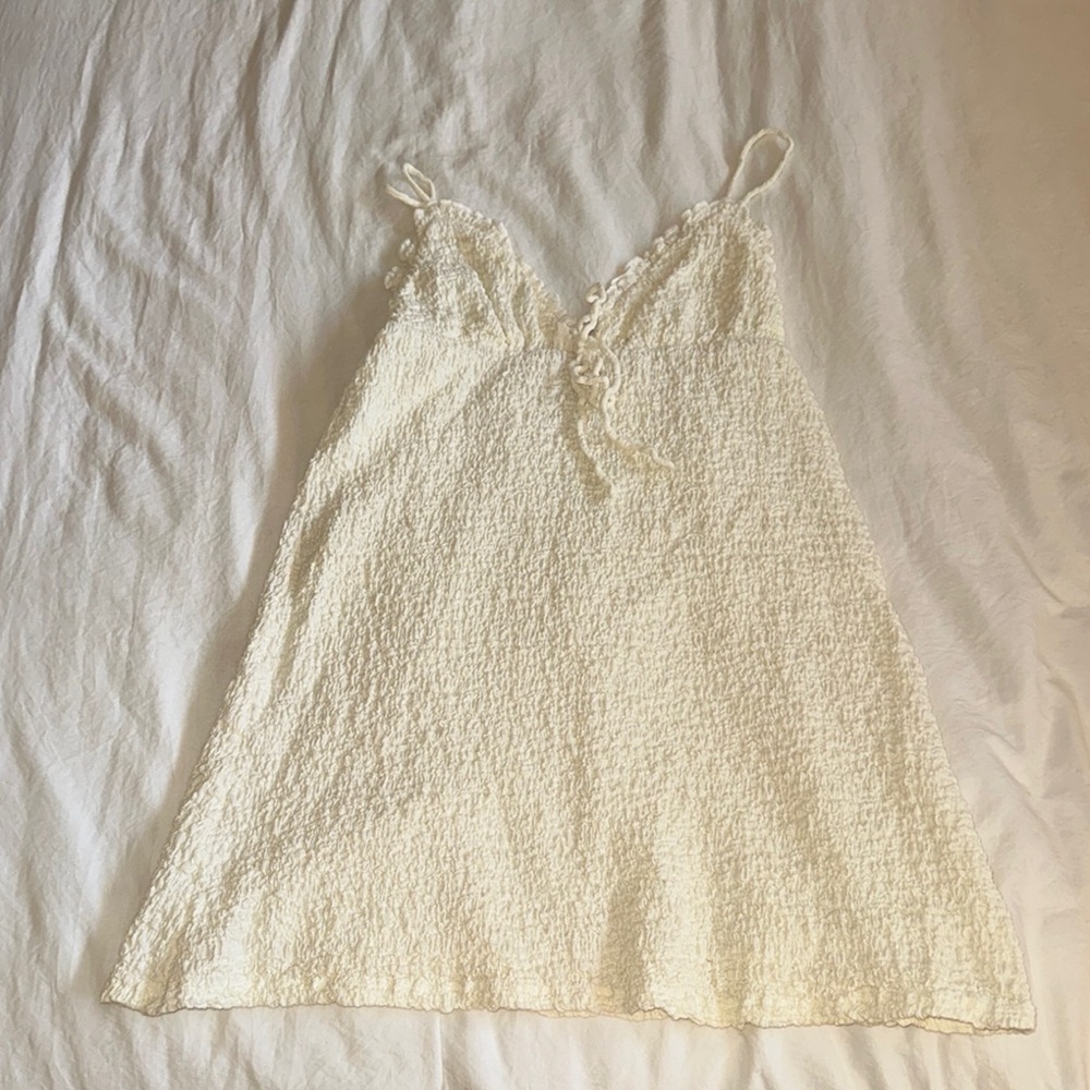 Princess Polly Cream Textured Sleeveless Dress